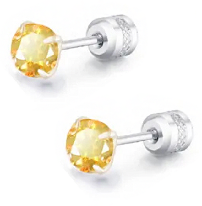 Brilliant Beauty 耀眼美人 莫桑鑽醫療鋼鎖式耳環 莫桑鑽0.5克拉(5MM) 一對共一克拉