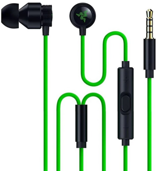 RAZER 雷蛇 Hammerhead 耳機 綠線 + 黑耳塞 V3, 綠色 + 黑色, RZ12-05590100-R3AC