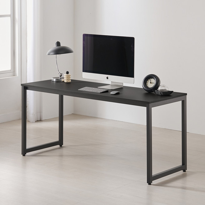 하모벨 티체 스틸 데스크 방문설치, 블랙 + 블랙