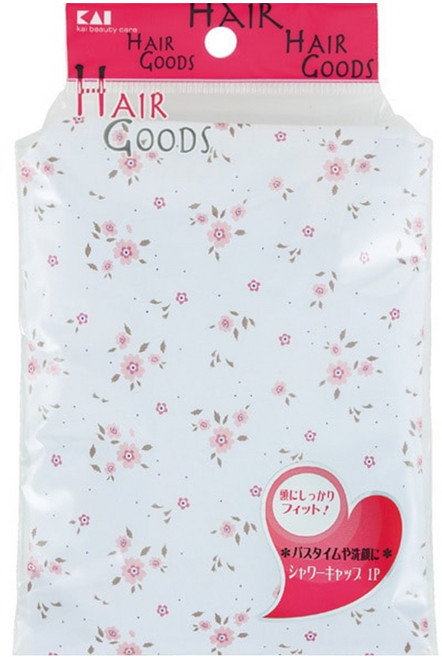 KAI 貝印 浴帽 HA-3042 160 x 100 x 34mm, 1個, 小花