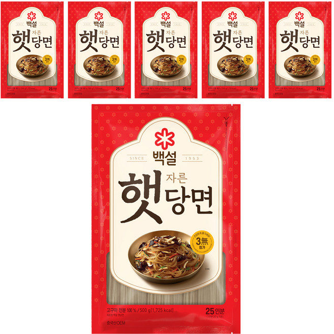 백설 햇당면, 500g, 6개