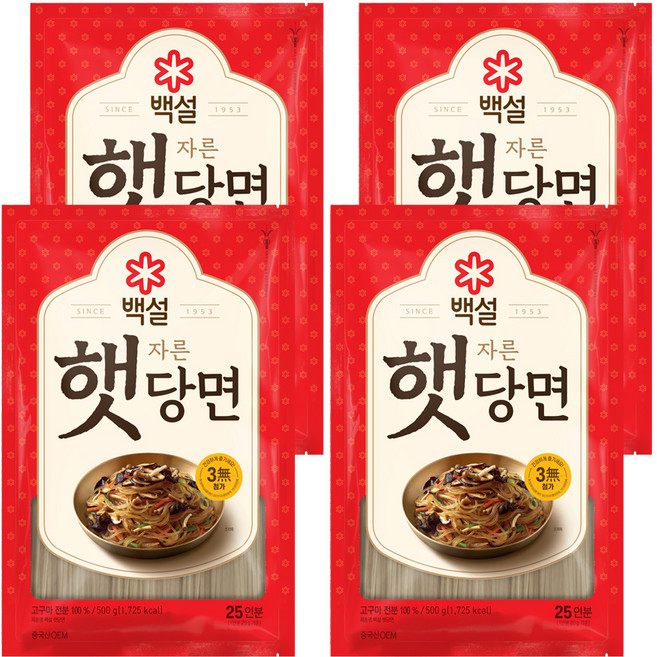 백설 햇당면, 500g, 4개