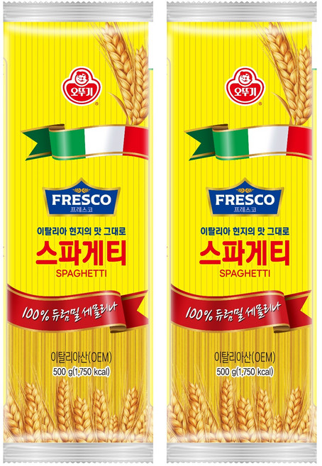 오뚜기 프레스코 스파게티 면, 500g, 2개
