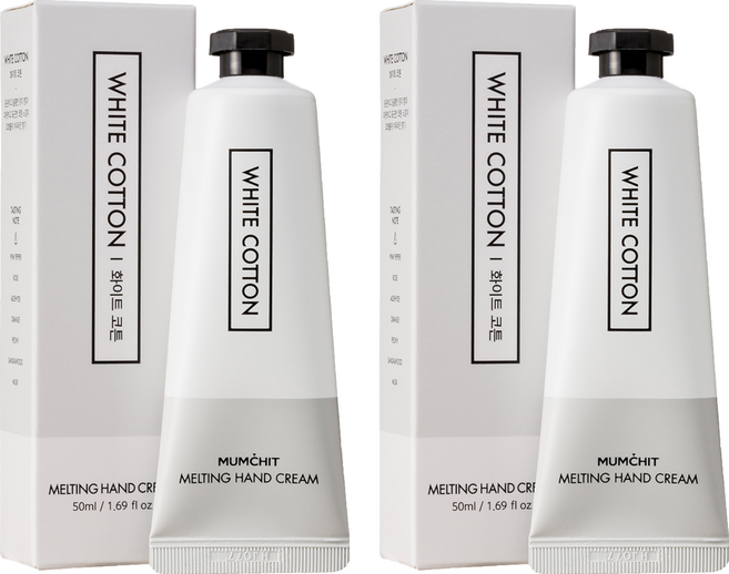 멈칫 멜팅 핸드크림 화이트 코튼, 50ml, 2개