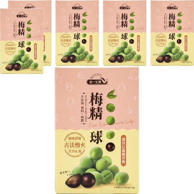 統一生機 梅精球, 60g, 6盒