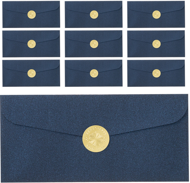 탐사 용돈봉투 10p + 스티커 세트, 딥블루(봉투), 골드(스티커), 1세트