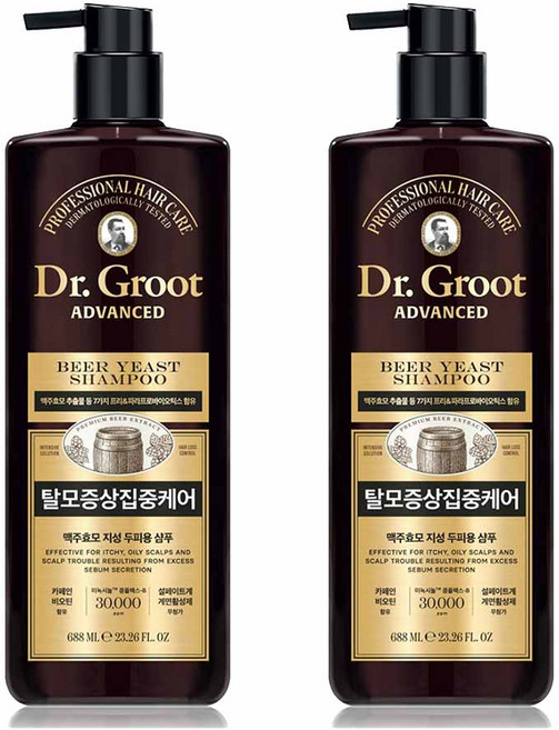 닥터그루트 두피 모근 영양 맥주효모 지성 두피용 샴푸, 688ml, 2개