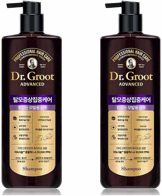 닥터그루트 탈모증상 집중케어 힘없는 모발용 샴푸, 700ml, 2개
