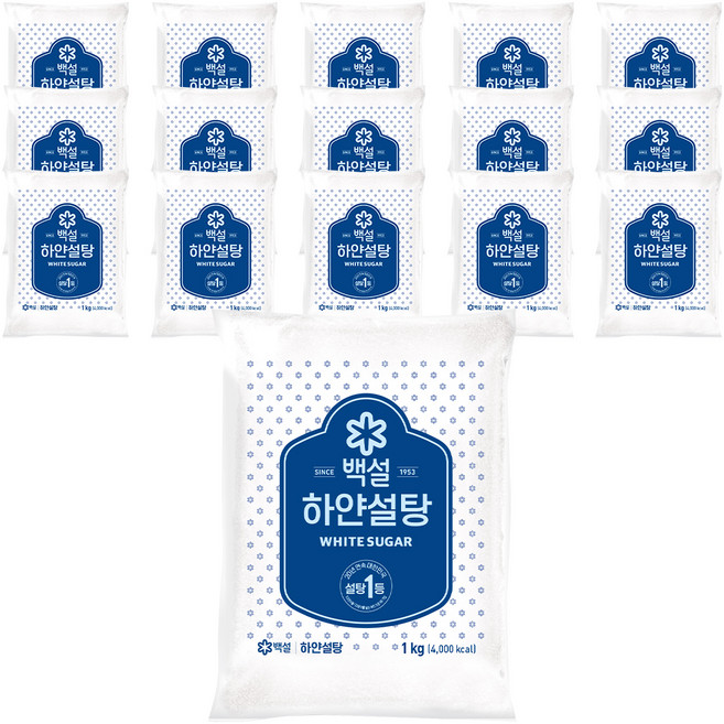 백설 하얀설탕, 1kg, 16개