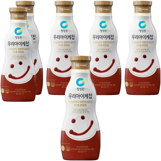 청정원 우리아이 토마토 케찹, 410g, 6개
