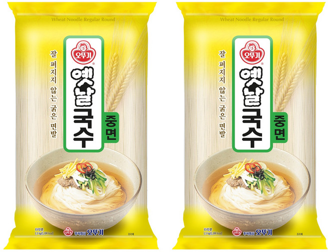 오뚜기옛날 국수 중면, 1.5kg, 2개