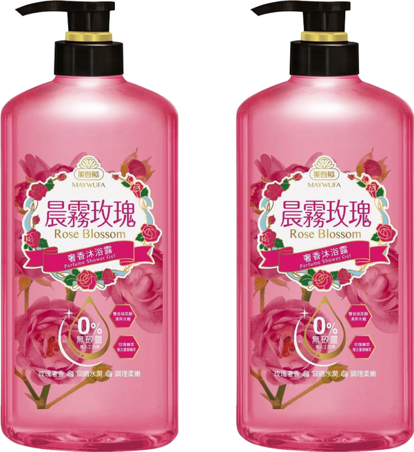美吾髮 奢香沐浴露 晨霧玫瑰, 700ml, 2件