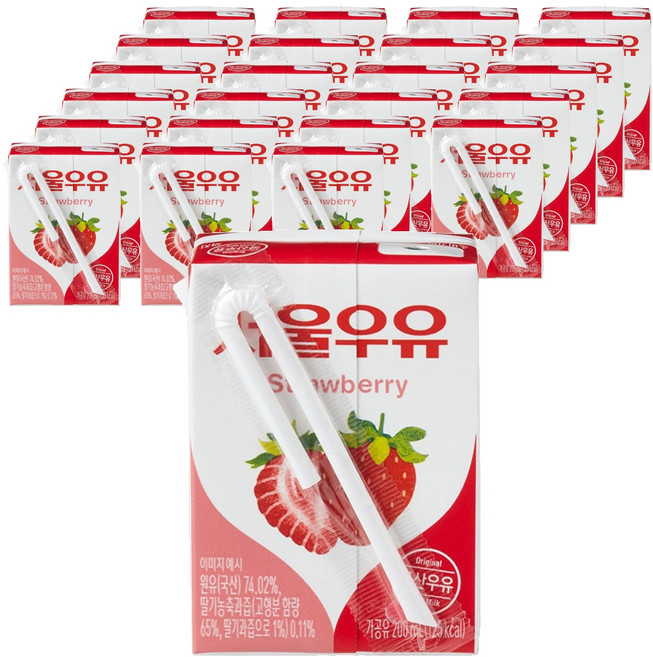 Seoul Milk 首爾牛奶 草莓牛奶, 200ml, 24瓶