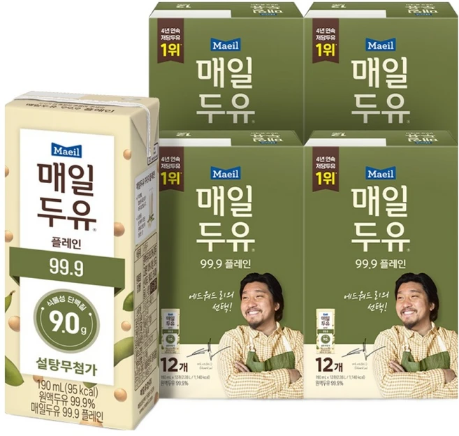 매일두유 99.9 플레인, 190ml, 48개 - 쿠팡