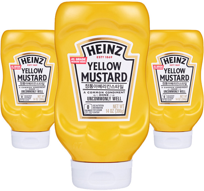 하인즈 옐로우 머스타드, 396g, 3개