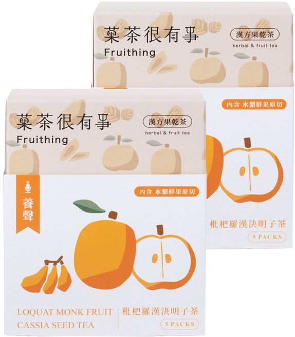 Fruithing 菓茶很有事 漢方果乾茶 枇杷羅漢決明子茶, 6g, 5包, 2盒