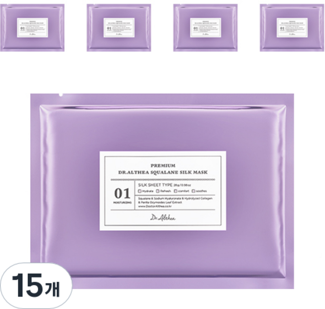 닥터엘시아 프리미엄 스쿠알란 실크마스크 28g, 1개입, 15개