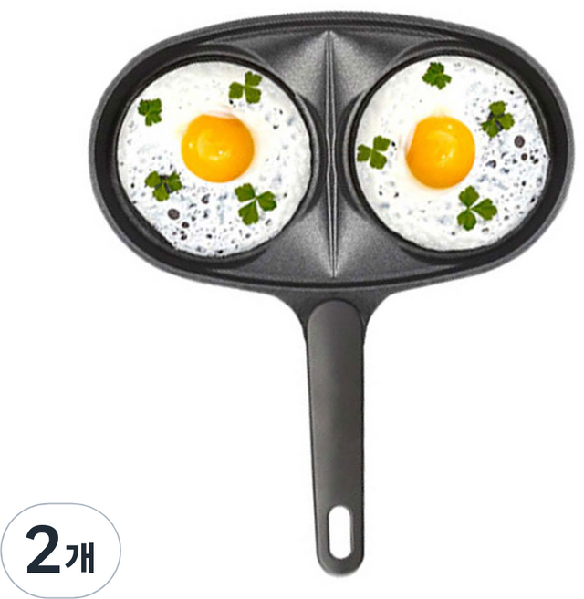 키친아트 인덕션 휴브 2구 에그 프라이팬, 24.7cm, 2개