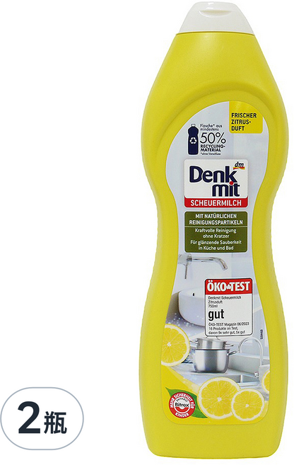 dm Denk mit SCHEUEMILCH FRISCHER ZITRUS-DUFT 廚房浴室萬用清潔劑, 750ml, 2瓶