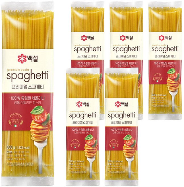 백설 스파게티면, 500g, 6개