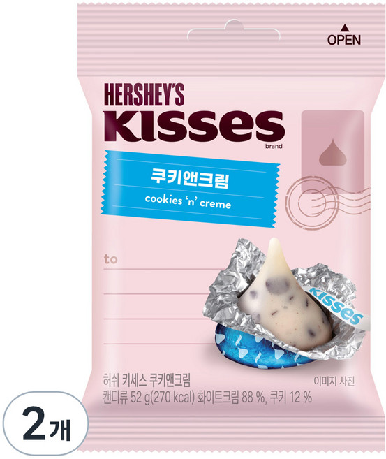 키세스 쿠키앤크림, 52g, 2개