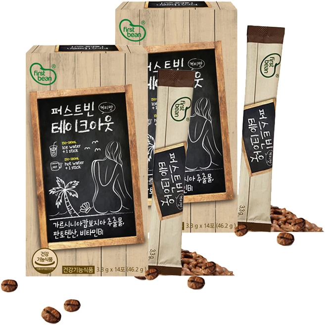 퍼스트빈 한미양행 테이크아웃 커피맛 14p, 46.2g, 2개 - 쿠팡