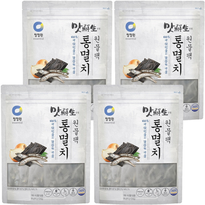 청정원 맛선생 통멸치 원물팩, 75g, 4개