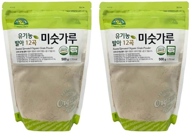OrganicStory 유기농 발아 12곡 미숫가루, 2개, 500g - 쿠팡