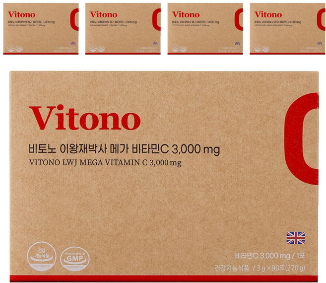 비토노 이왕재박사 메가 비타민C 3000mg, 5박스, 270g