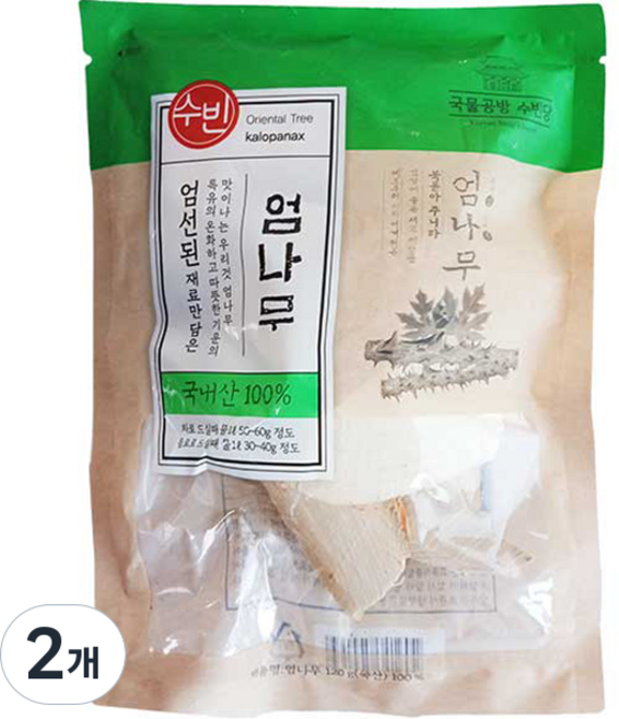 조은약초 국내산 수빈 엄나무, 120g, 2개