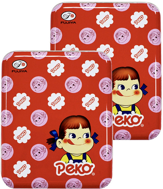 FUJIYA 不二家 Peko 牛乳糖方罐 經典花 紅色, 40g, 2盒