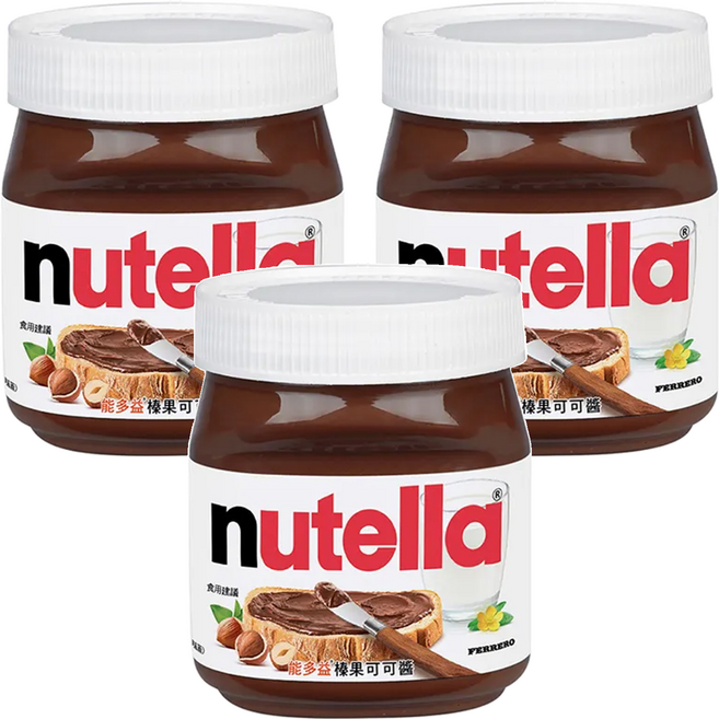 nutella 能多益 榛果可可醬, 180g, 3罐