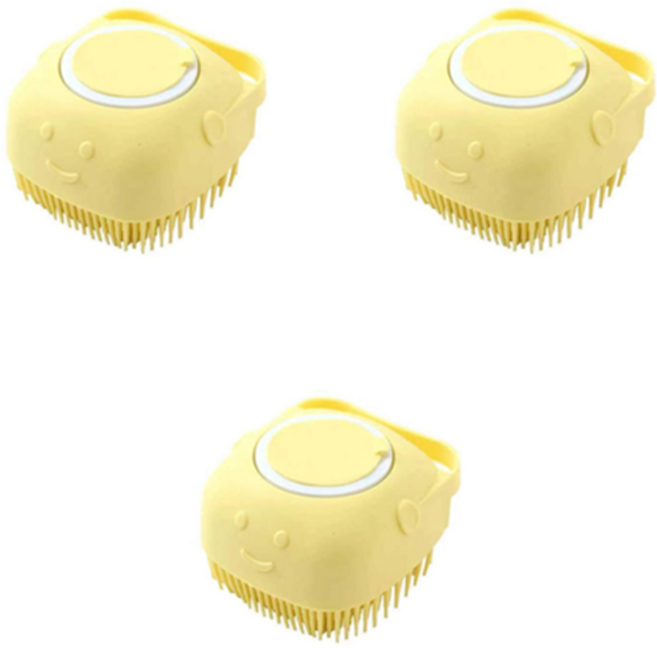 더벨라 청결 손씻기 마사지 브러쉬, 노랑, 3개