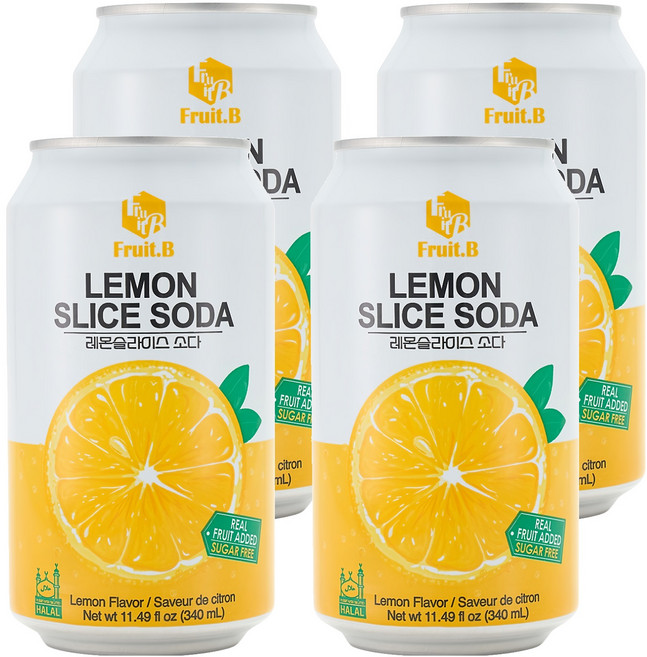 Fruit.B 真的檸檬氣泡飲, 4個, 340ml