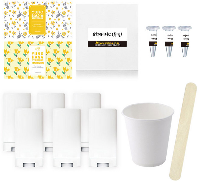 마타바 유노하나 휴대용 스틱비누 만들기 키트, 혼합색상, 1개
