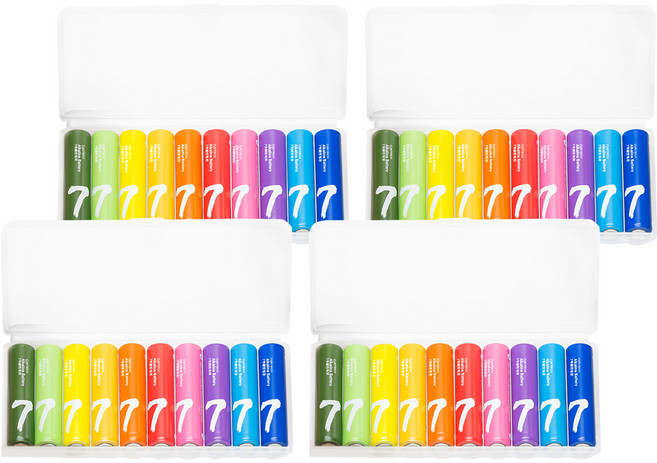 Cuktech 鹼性電池 4號AAA B07/乾電池/電池盒收納, 10顆, 4盒