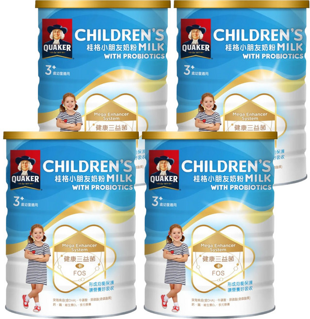 QUAKER 桂格 小朋友奶粉 三益菌配方 3歲以上, 1.5kg, 4罐
