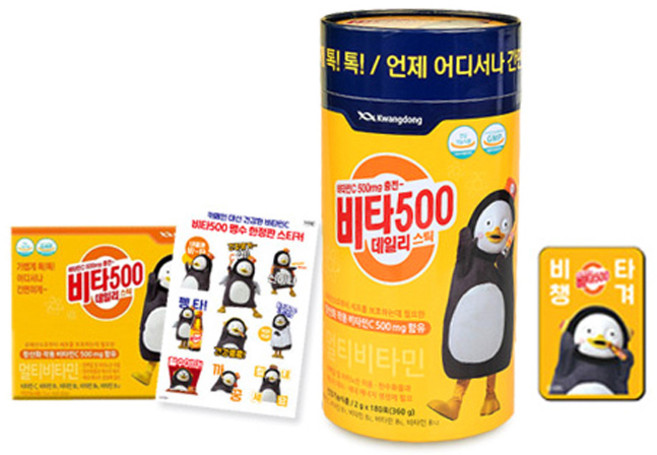 광동 비타500스틱 2g x 210p + 스티커 + 굿즈 랜덤발송 세트, 360g, 1세트