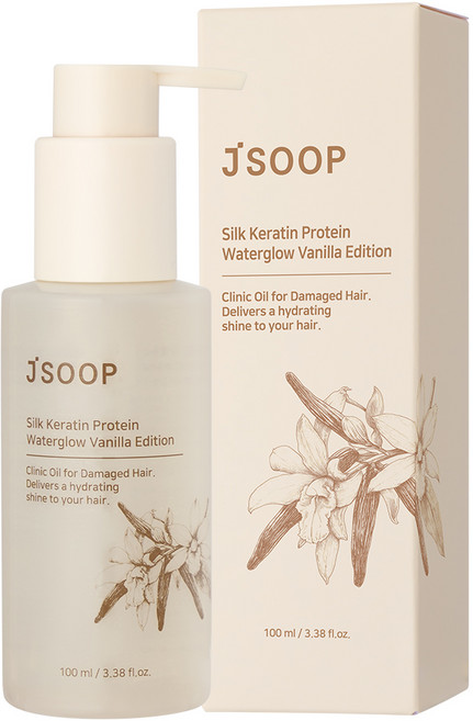 제이숲 실크 케라틴 단백질 워터글로우 헤어 에센스 바닐라 에디션, 100ml, 1개