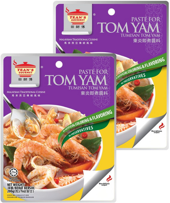 TEAN'S GOURMET 田師傅 冬蔭泰式酸辣湯即煮醬料, 200g, 2包