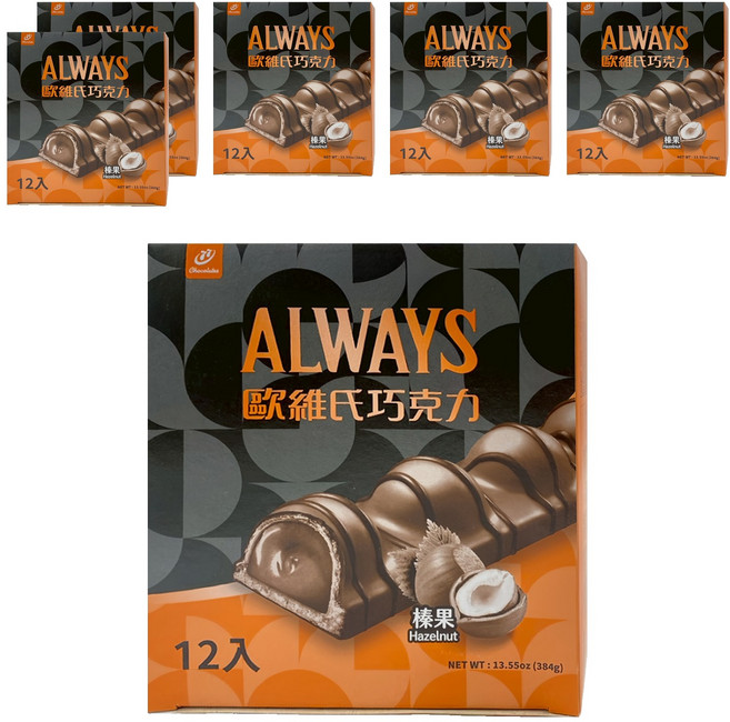 77 ALWAYS 歐維氏 榛果威化棒, 384g, 6個