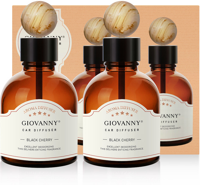 GIOVANNY 로맨스 차량용 디퓨저 145ml 본품, 블랙체리, 1세트