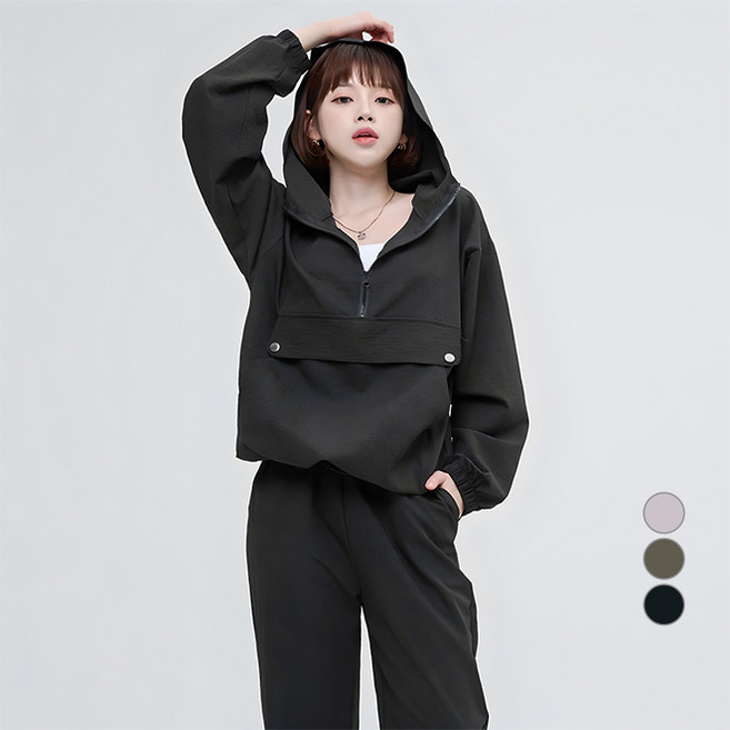 arua 여성용 아노락 바스락 트레이닝 상하의 세트 TR253