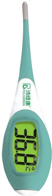 Polygreen 沛綠康 三色背光大螢幕電子體溫計 軟頭設計 KD-2050, 1支