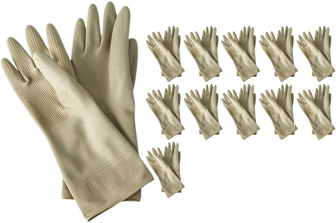 모던하우스 모던 와이드핏 고무장갑 양손 착용 세트, 연그레이, 대(L), 12개