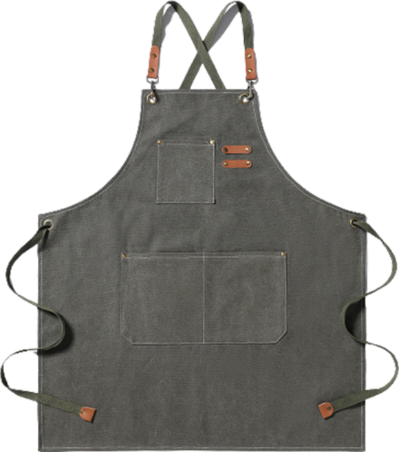 캔버스 데님 앞치마, 그레이 그린, 1개