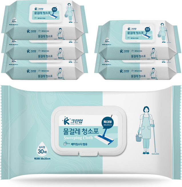 케이크린업 물걸레 청소포 30매, 6개