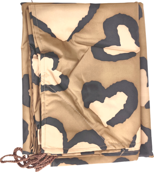 Bonne Nuit 野餐墊 145 x 200cm 100%聚酯纖維, 豹紋愛心 棕色