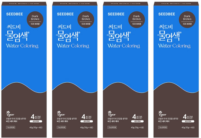 씨드비 프리미엄 물염색 시즌2 4p, 다크브라운, 4개