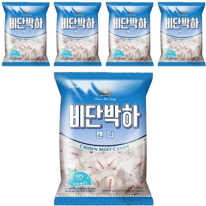 크라운 비단박하 캔디, 140g, 5개